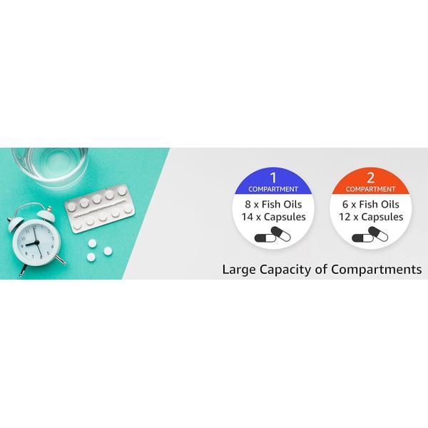 Travel Pill Organizer - Moisture Proof Pill Holder Daily Medicine Organizer Box Pill Case For Vitamin Supplement