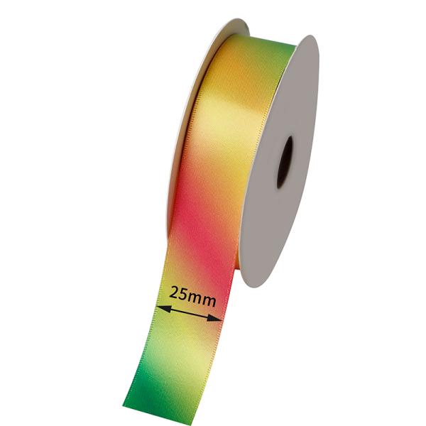 Custom Rainbow Gradient Double Face Satin Ribbon for Personalized Branding