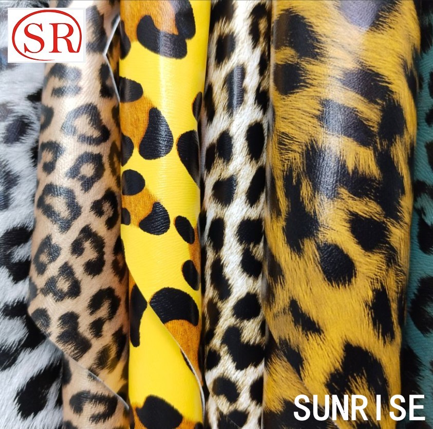 High Quality Animal Pattern Synthetic Leopard Print Leather Fabric for Waistband Chairs