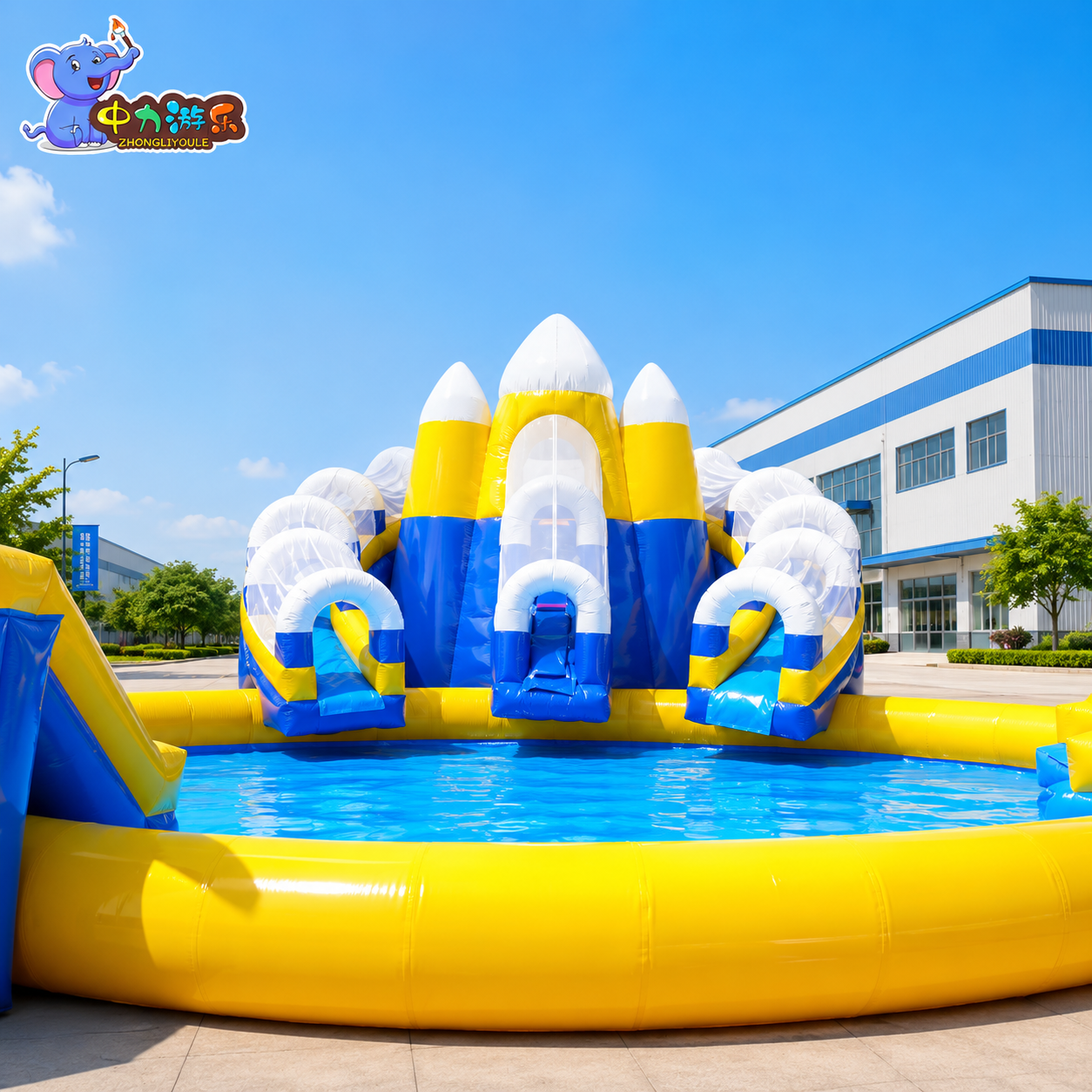 Customised Waterproof Climbing Floating Bouncy Castle Slides For Water Park