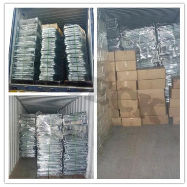 Nesting Metal Cage Trolley Colorful Powder Coating Rolling Cage Cart