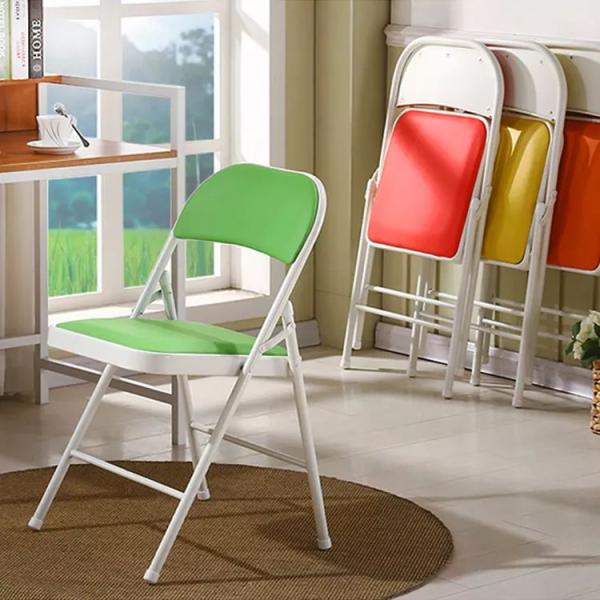 Heavy Duty black Outdoor Metal Folding Chairs For Wedding 78cm height Anti Wear