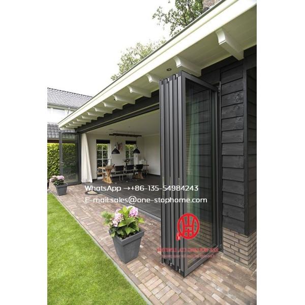 folding aluminum door partition,double/triple glazing tempered glass door