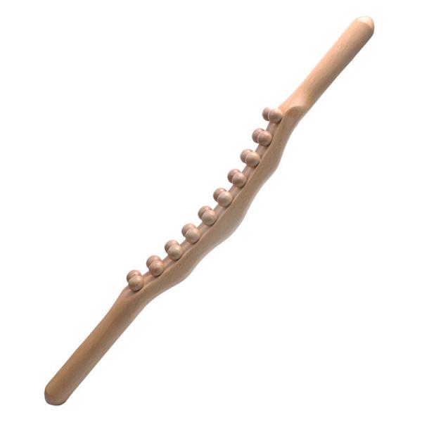 Double Row 20 Beads Gua Sha Wood Stick Tools for Body Massage and Lymphatic Drainage