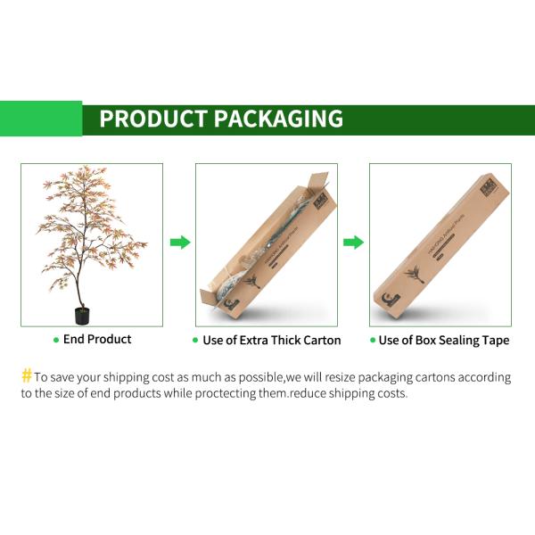 200cm Artificial Maple Tree No Light No Inserts Faux Potted Plants For Indoor Decor