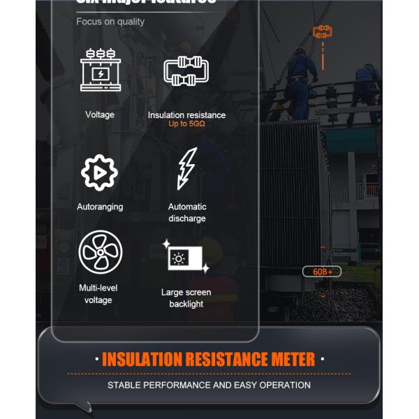 VICTOR VC60B+ Digital Insulation Resistance Tester Высококачественный ЖК-экран 5000 слов с четким почерком