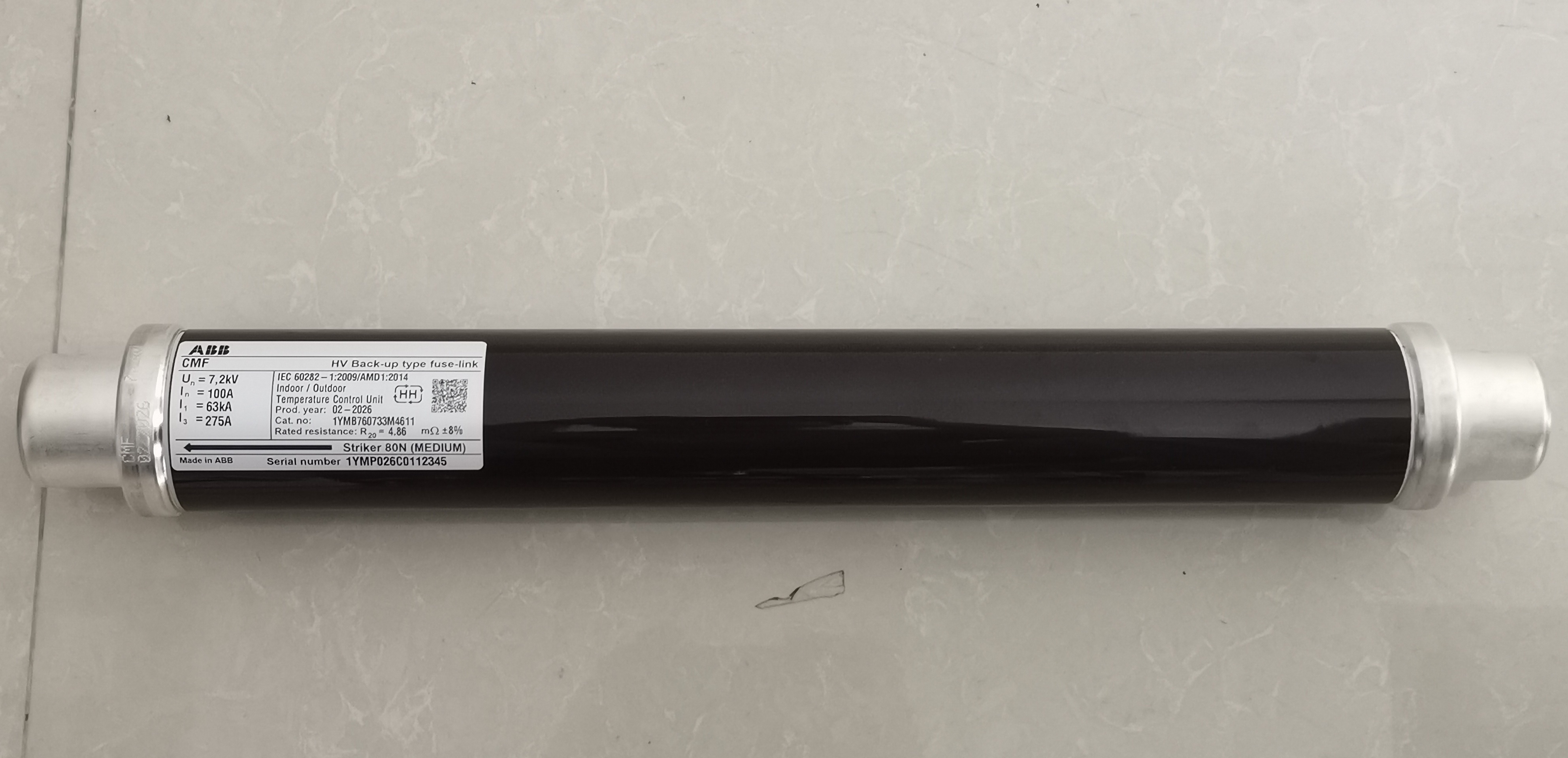 ABB medium-voltage fuse 1YMB760733M4611rated voltage: 7.2 kV
