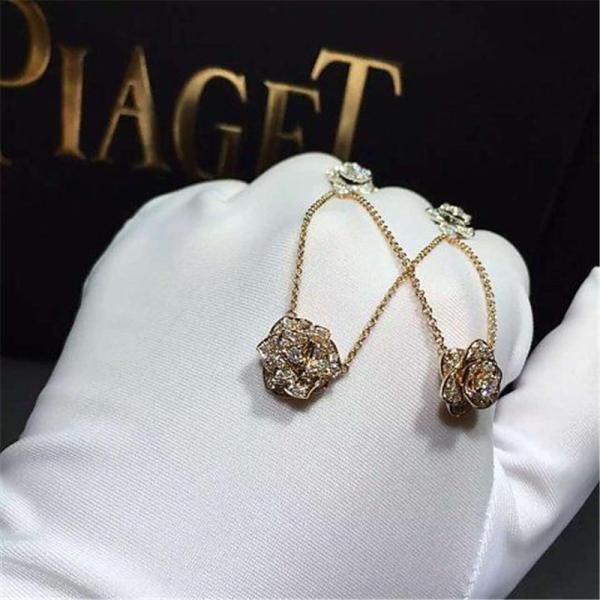 Luxury jewe factory Rose diamond  Necklace 18k gold  white gold yellow gold rose gold diamond Necklace