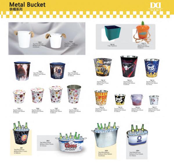 DADI Eco Friendly Metal Popcorn Bucket OEM ODM Christmas Popcorn Can