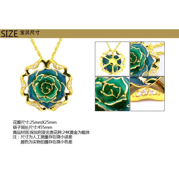 Gifts Woman's  Gold Rose Charming Necklaces Wholesale for Birthday Gift and  Valentine's Day