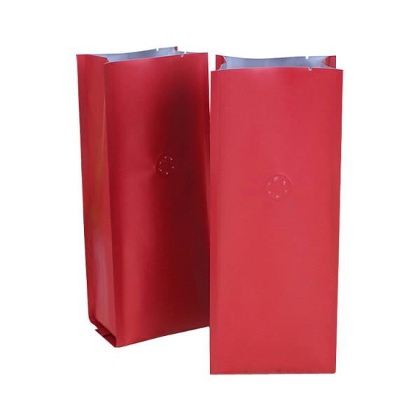 Glossy Matte Laminated Four Side Sealed Coffee Pouches 150 Microns with Valve And Tin Tie