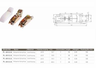 Brushed Chrome Plated Steel Frame Refrigerator Hinge With White ABS Cover