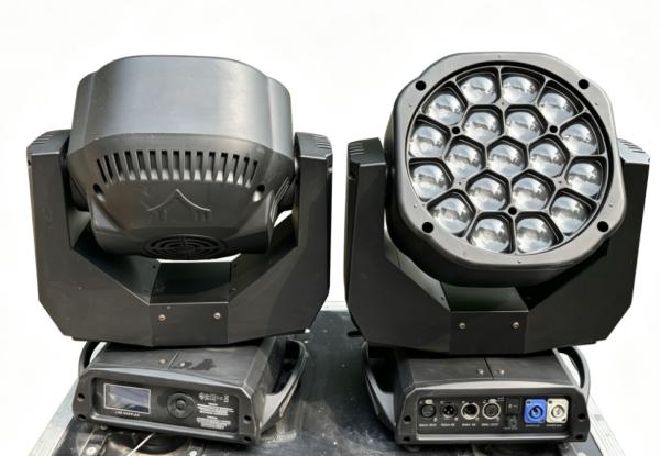 Pre-owned 19x15W LED Big Bee-Eye Moving Head Bar Light — Spot & Wash Effects, Sound-Activated, Automated Stage Beam Fixture, Multi-Color Rotation