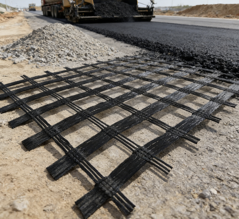 12.7x12.7mm Open Grid Fiberglass Geogrid High Tensile Low Elongation Mesh Used in Road Construction and Earth Retaining Systems