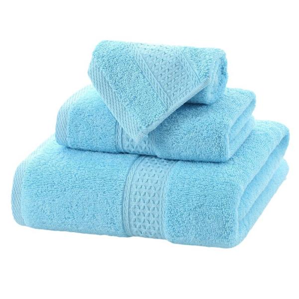 Set de toallas de algodón de 70*140cm para Hotel Home Beach 3pcs Toallas de baño absorbentes largas