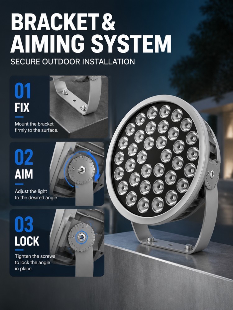 RGBW DMX512 LED Flood Light 200W 240W IP65 Waterproof Outdoor Spotlight for Landscape Lighting