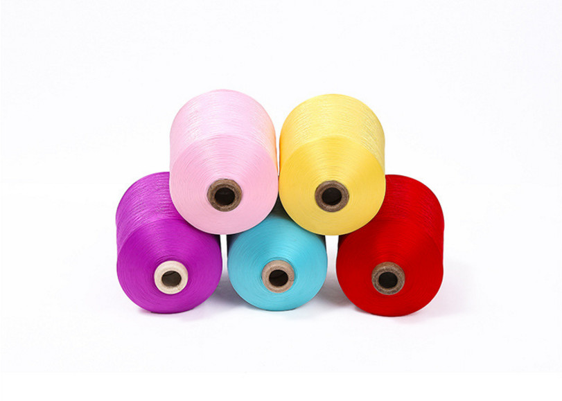 Flame - Retardant Black HIM / SIM dyed polyester yarn 300D / 96F For Weaving