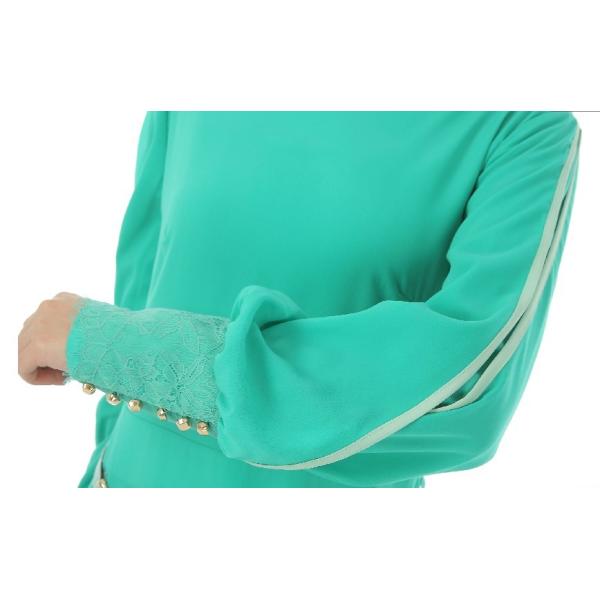 Шея длиннего платья лодыжки втулки relaxed макси круглая с полиэфиром