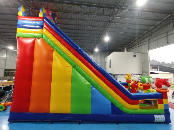 Commercial Pvc Tarpaulin Inflatable Slides Cartoon Characters Inflatable Water Slides Castle For Kids And Adults