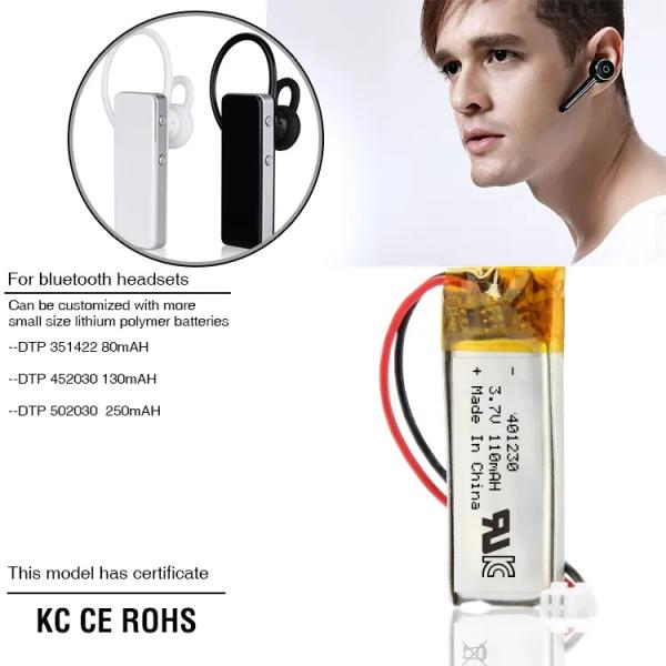 401230 3.7v Slim Lipo Batería 100mah 500 veces la duración del ciclo