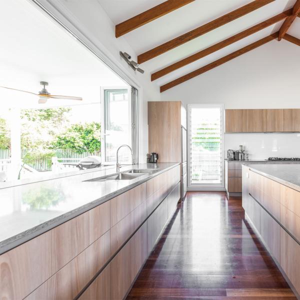 Wood Grain Doors Melamine Kitchen Cabinet Handless Cupboard Custom Islands And Countertop