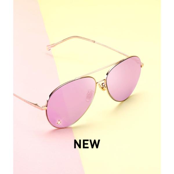 Gafas de sol de mujer no polarizadas de metal Color de lente de espejo rosa