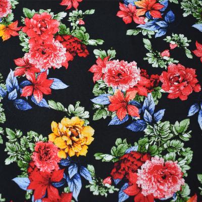 Vestuário tecido de matéria têxtil da tela de rayon da cópia flor viscosa giratória