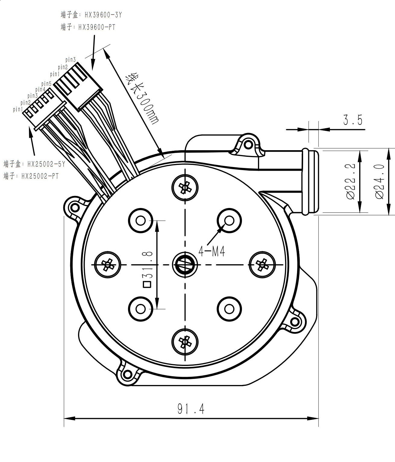 48VDC 8Kpa 24000rpm 20m3/h Бесбросовый постоянный вентилятор OWB9290B-48V для воздушного насоса