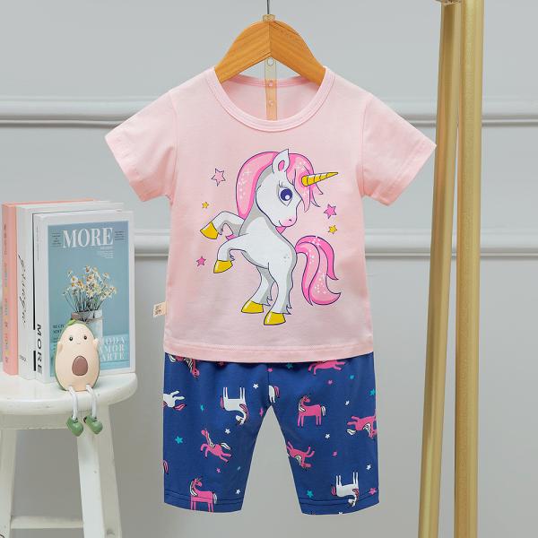 Leisure 95% Cotton Pyjama Set 67mm Bust Spring Loungewear Sets For 6 Years Kids