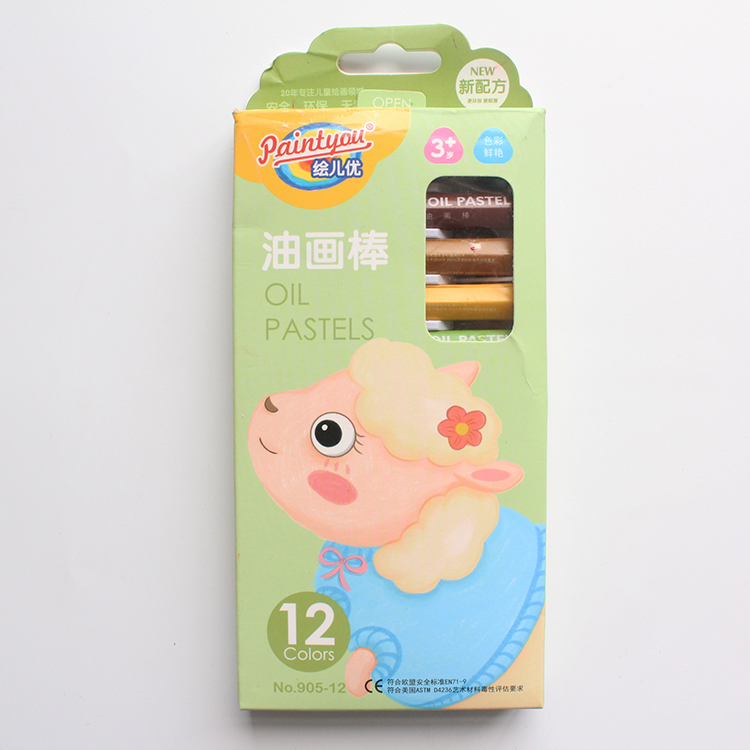 12 Colors Hexagonal Non-toxic Gallery Soft Paints Oil Pastel for Children