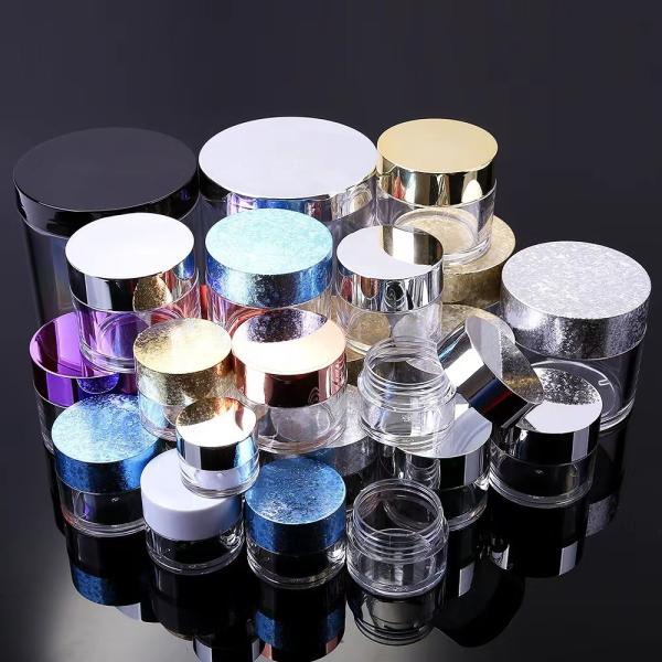 Custom Designed Small 0.5oz 1oz 2oz Cosmetic Plastic Jar Acrylic Dipping Loose Powder Containers Jars With Color Screw Lids OEM