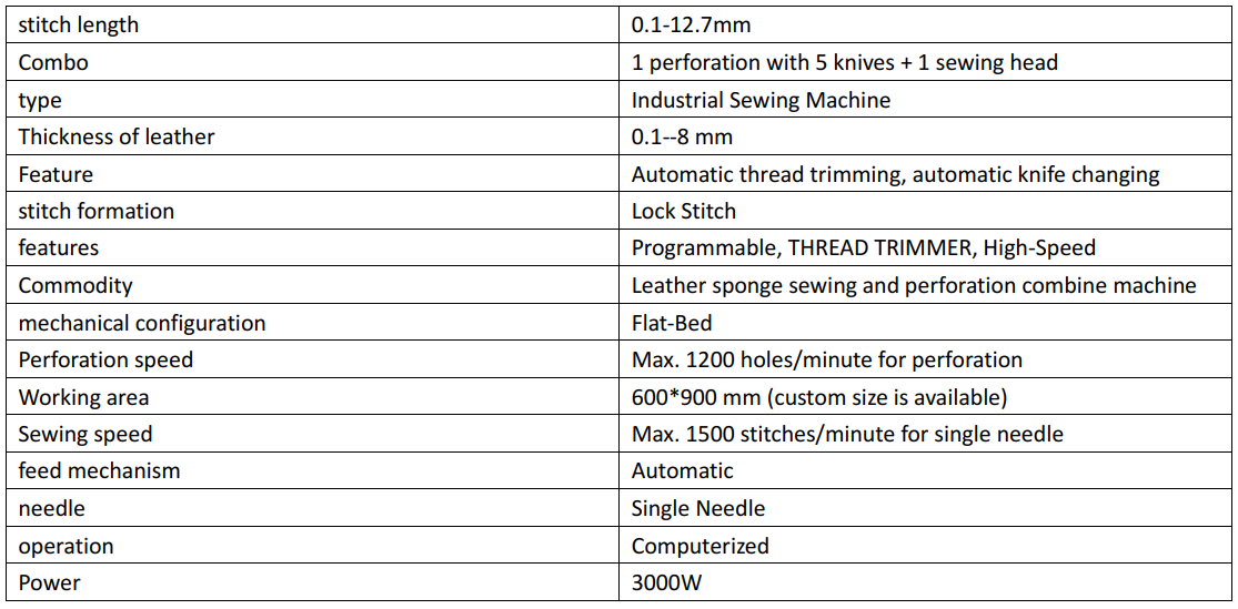 Automatic Leather Sponge Sewing and Perforation Combine Machine for Car Seat Cushion Sofa Pillow