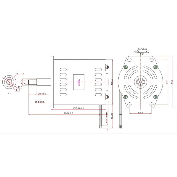 40v AC Asynchronous Induction Motor 550w 2800Rpm Range Hood Motor 50/60Hz
