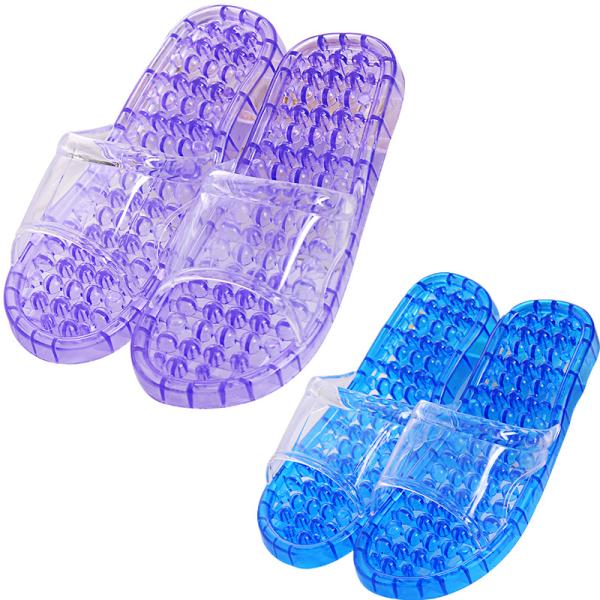 Clear Jelly Womens Flatform Sandals , Lucite Transparent Foot Massage Slippers