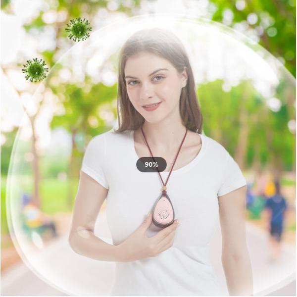 Compact 96*56*33mm Wearable Air Purifier with ABS Material and Rechargeable Battery for Travel