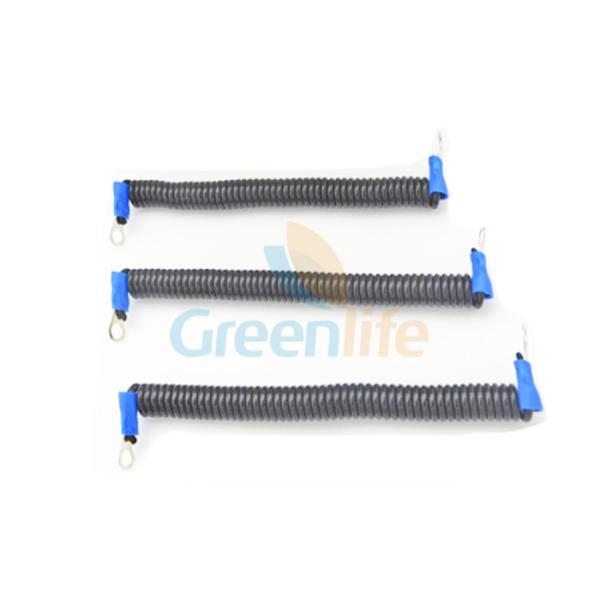 Solid Black TPU Retractable Security Tether , Customized Coil Tool Lanyard No