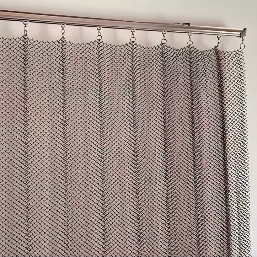 1mm Aperture Aluminum Metal Mesh Curtain Decorative Metal Screen For Space Partition Wall Divider