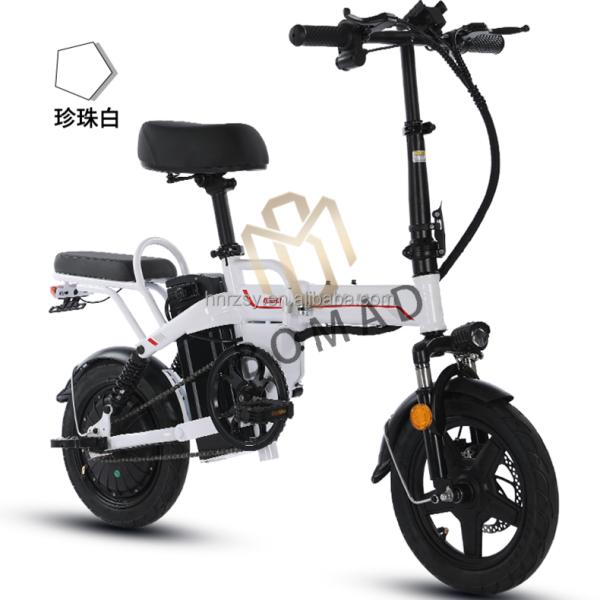 14inch Fat Tire Folding Ebike Electric Mountain Mini Bike Bicycle 350W 48V12AH with Steel Frame Easy to Fold and Store