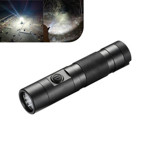 18650 Li Ion Battery USB C Rechargeable Camping Flashlight Dual LEDs IP65 Aluminum