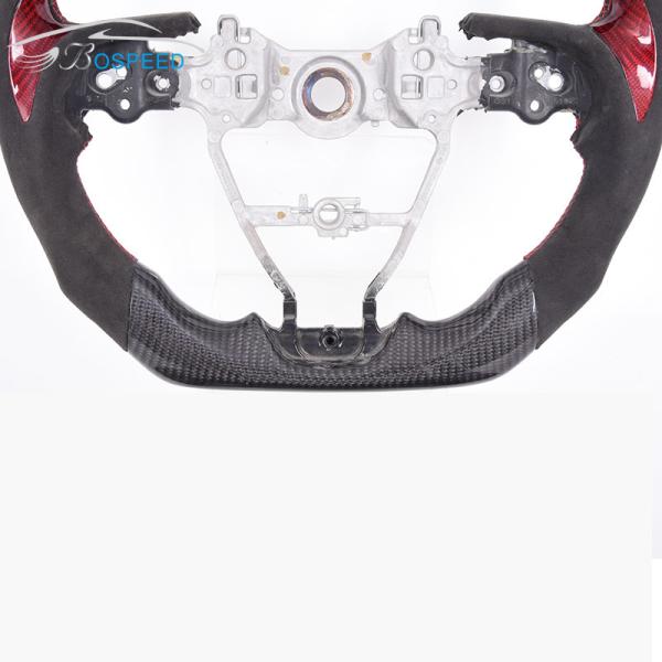 Personalised Alcantara Toyota Carbon Fiber Steering Wheel Hilux With Red Patchs