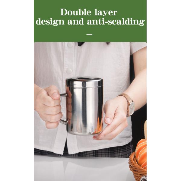 300ml 400ml Double Wall Stainless Steel Beer Mug with Custom Printing Logo and Handle