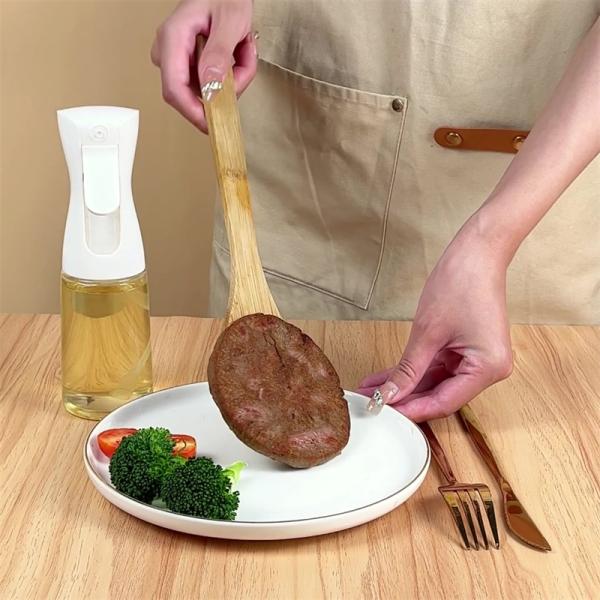 Oil and Vinegar Dispenser for BBQ Kitchen Accessories Cooking Tools in White Glass