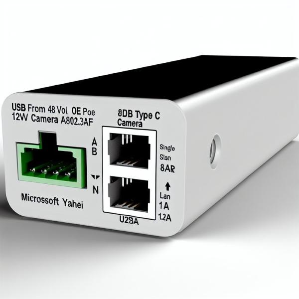 USB From 48 Volt POE Splitter To 12V Camera 802.3af USB Type C Single Lan Port 1A 1.2A