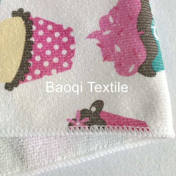 Single side printed 100% poly kitchen towels ,microfiber cake towels  kitchen cleaning rags size 40cm*60cm