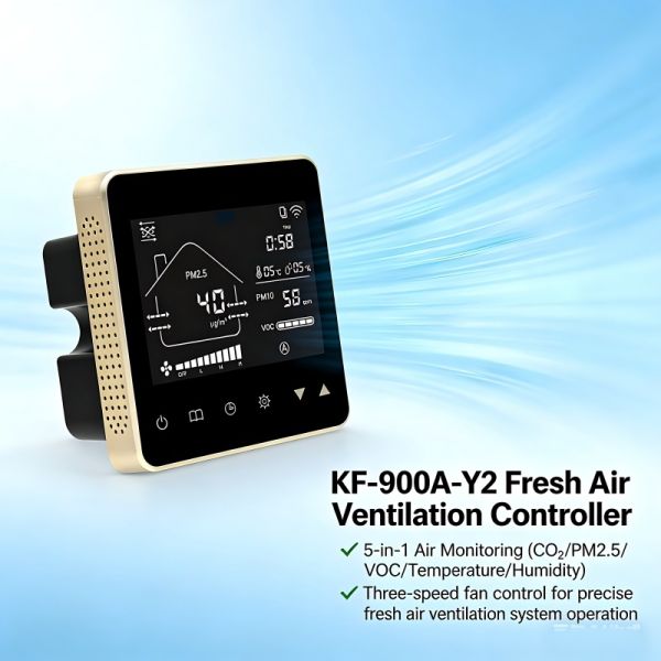 High Precision Air Quality Monitor Controller For Residential Commercial ERV HRV Fresh Air Exchange HVAC System