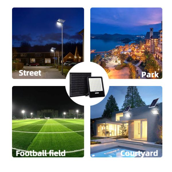 Solar Flood Light IP65 Remote-Control for Outdoor Use