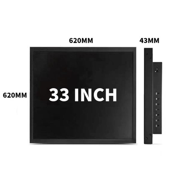 33.2 Inch Square Ultra Thin Wall Mounted LCD Monitor , Touch Video Advertising Monitor