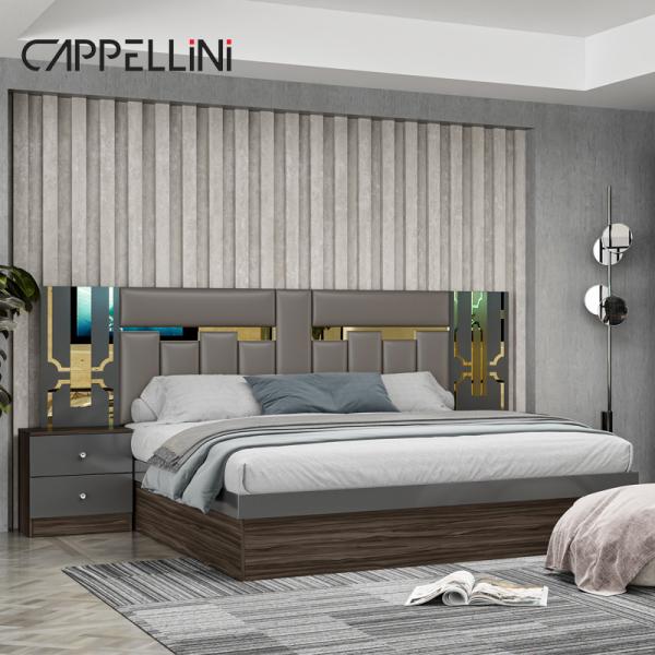 Foshan Wholesale Price King Size Wooden Leather Bed Room Home Modern Luxury Cheap Full Mdf Bedroom Furniture Set
