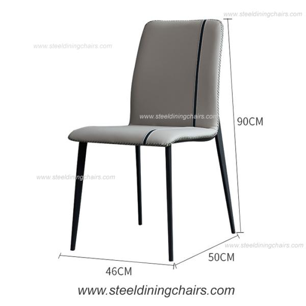 Luxury Minimalist House Iron Back 50cm 90cm Steel Frame Dining Chairs
