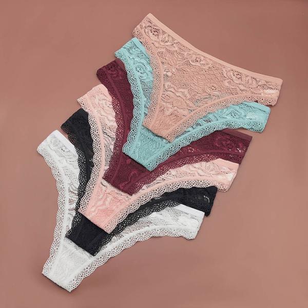 Best Selling Thongs for Women Wholesale 12PCS/Pack Lace Sexy Thongs Panties Mix All Colors Evenly in One Pack Women Thongs